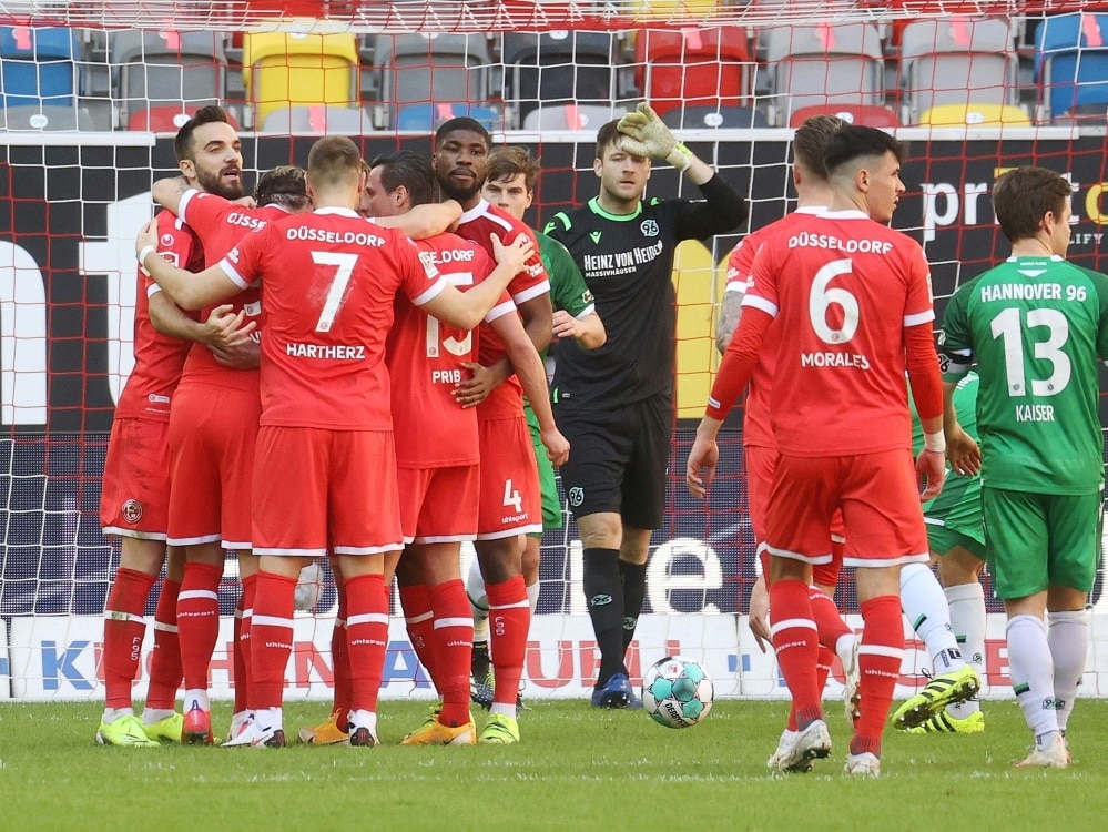 Die Fortuna setzt sich mit 3:2 gegen Hannover 96 durch  (Photo by FIRO/FIRO/SID/)